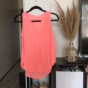 Lush pink high low tank top